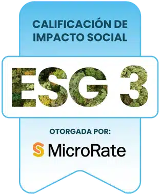 Calificación de impacto social ESG 3 otorgada por MicroRate